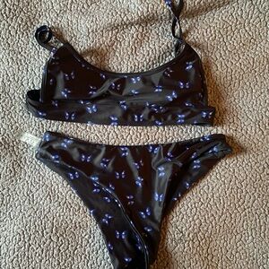 SHEIN Black and Blue Butterfly Bikini